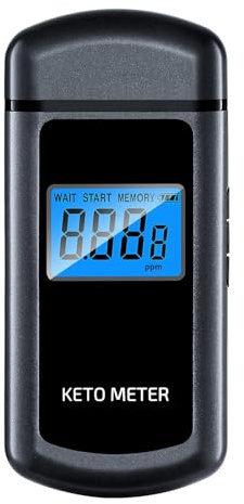 Ketone Breath Meter with Mouthpieces for Accurate Ketosis Tracking, Portable Ketone Breath Analyzer for Keto & Low Carb Diet, Fast Acetone Level Detection, Non-Invasive Fat Burning Monitor for Home