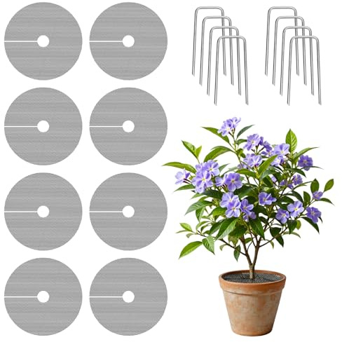 8 Pcs Plant Pot Covers, 30cm Cuttable Plant Pot Grid with U Shape Stakes Flower Pot Cover Flowerpot Soilcover Protectors for Gardening Flower from Animals Keep Cats Squirrels Out of Pots