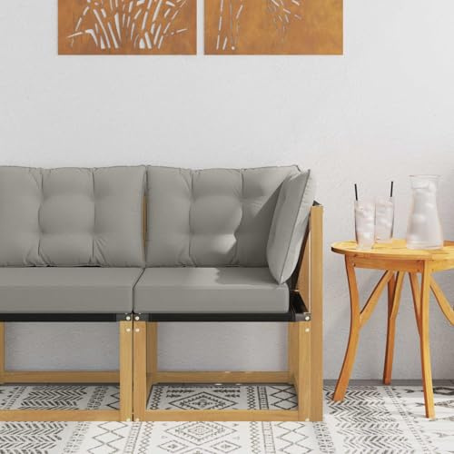 PUGYNBK Modulares Ecksofa Akazienholz Weiß