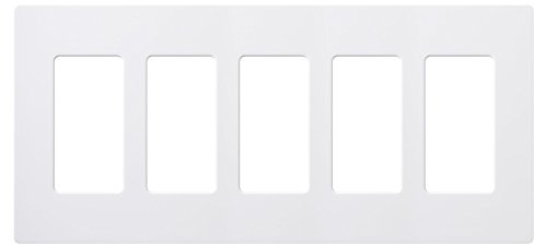 Lutron Claro Light Switch Cover Plate, 5 Gang Wallplate, Gloss