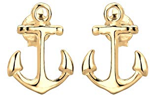 Elli Ohrringe Damen Anker Maritim Sailor Filigran in 925 Sterling Silber vergoldet
