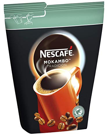 NESCAFÉ Mokambo Tradicion - Café Soluble - Café Instantané à Dominante Robusta - Certifié Rainforest Alliance - Café en Poudre - Approvisionnement 100% plus Responsable - Sachet de 500g