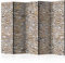 decomonkey Paravent Raumteiler Innen Stein 225x172 cm 5 Teilig Einseitig Room Divider Wall Raumteiler Stehend Trennwand Sichtschutz Spanische Wand Sichtschutzwand Wohnzimmer Holz Natur Mauer