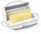 Butterie Flip-Top Butter Dish with Matching Spreader (White)