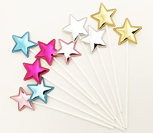 AILEXI Handgemachtes 10 Leder Reflektierend Glitter TortenstÜCk FÜR Kuchen CupKuchen Und Eis - Mehrfarbig Sterne