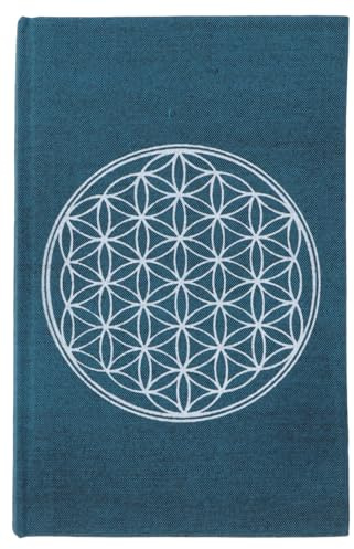 GURU SHOP Notizbuch, Tagebuch - Blume des Lebens Petrol, 17x11x1 cm