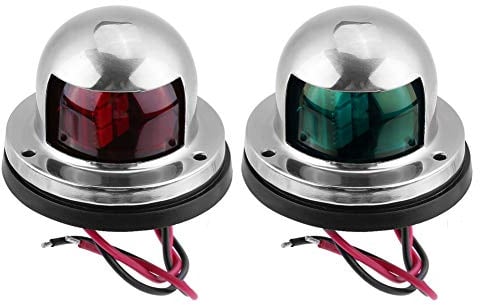 Fydun Navigationslichter 1 Paar Navigationslicht Rote und Grüne LED Navigationssignal Birnen Lampe aus Edelstahl für Marine Boat Yacht
