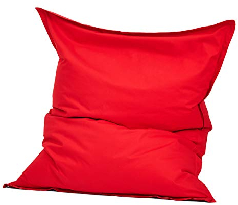 Green Bean Indoor Sitzsack XXL 140x180cm 380 Liter Kinder & Erwachsene Bean Bag EPS Perlen Füllung Riesensitzsack Groß Liegekissen Sitzkissen - Rot
