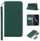 Copmob iPhone XR Case With Card Holder With Strap,Genuine Leather Flip Wallet Case,[3 Slots][Magnetic Closure][RFID-Blocking],Phone Case Cover for iPhone XR - Dark Green