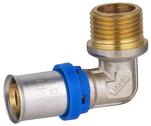 Coude mâle à sertir pour tube Multicouche - Filetage: 15x21 - Ø tube: 16