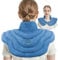 MORLIDEN Neck Heating Pad Microwavable for Shoulders, Warmer Wrap Microwave Heating Pad for Neck and Shoulders for Pain Relief (Light Blue)