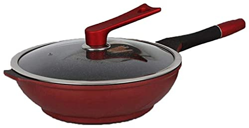 WRMIGN Oferta Rosa Arroz Piedra Wok Sartén antiadherente Olla Sartén Desayuno Olla (Color: A)
