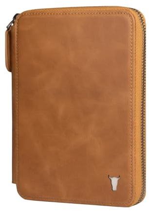 TORRO Reisebrieftasche - Reisebrieftasche aus echtem Leder mit Reisepasshalter und abnehmbarem Kartenhalter (Hellbraun)