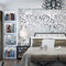 Moderne, minimalistische Vlies-Tapete, 3D, europäischer Stil, Ranke, Blätter, Schlafzimmer, Wohnzimmer, TV-Hintergrund, Wand-Dekoration, Restaurant, Hotel,1.73'W x 32.8'L Nicht Geklebt(Silbergrau)