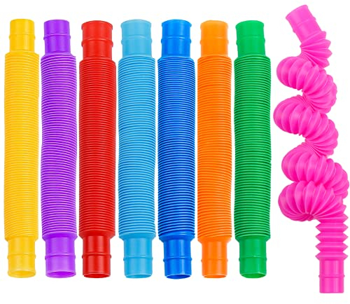 SULOLI 8pcs Pop Tubes Sensory Fidget Toys For Children or Adults, Autism and Special Needs. Reduce Anxiety and Stress