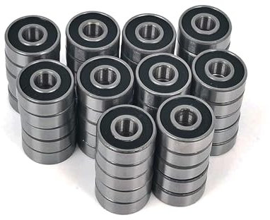 608 Kugellager, 8 x 22 x 7 mm, 50 Stück, 608-2RS Schmierdichtung, Montagerollen, Skateboardlager, 8 mm, kleines Kugellager, doppelt gummiert, abgedichtet, Miniatur-Rillenkugellager (50 Stück)
