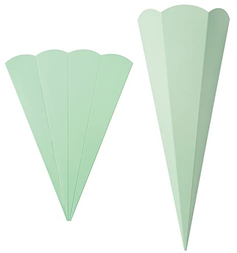 5er Pack Geschwister-Schultüte Rohling mit Steckverschluß, stabiler Karton 400g/qm, 6-eckig, 41 cm, Mint