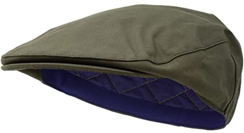 Borges & Scott The Stanley – Wasserdicht – Dry Wax Flat Cap, olivgrün, 60cm (L)