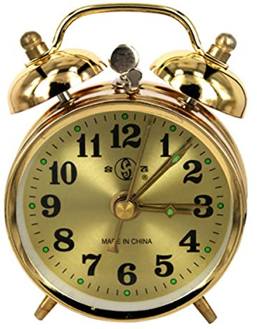Mechanischer Wecker mit Hufeisen-Motiv, manuell, zum Aufziehen, Vintage-Metall, Tisch-Laptop-Uhr, niedliche Heimdekoration