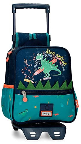 Enso Dino artist Vorschulrucksack mit Trolley Mehrfarbig 23x25x10 cm Polyester 5.75L