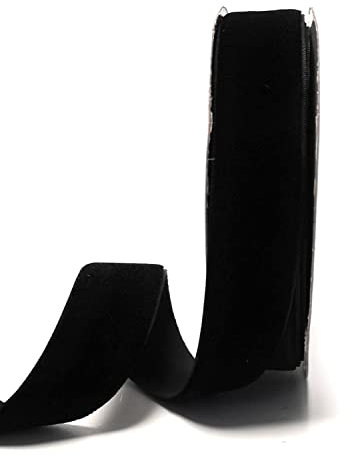 s.dekoda Dekoband Samt 10m x 25mm Schwarz Samtband Samtborte Schleifenband [D1244-113]