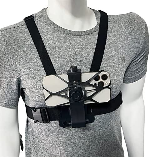 DYHQQ Handy-Brustgurt Halterung, Harness Strap Holder Universal Handy Clip für Action Kamera POV Kompatibel mit Samsung iPhone etc