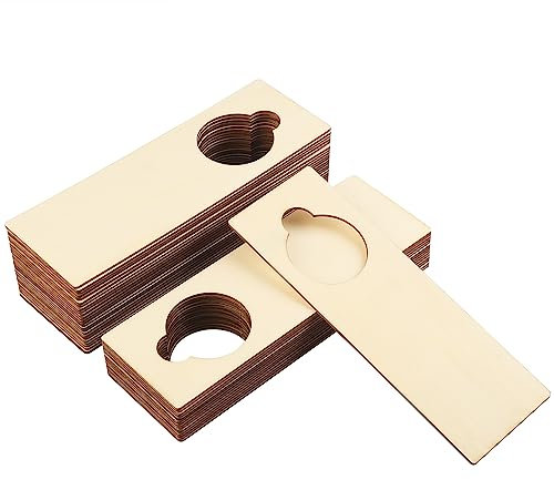 40 Pieces Unfinished Wood Door Knob Hangers, 9.4 x 3.2 x 0.1 Inch, Door Knob Signs for Painting, DIY Craft, Home, Office Hotel Decoration, Business Use, Arts and Crafts