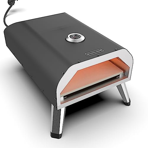 FRIGIDAIRE Four à pizza à gaz d'extérieur portable pour faire de vraies pizzas cuites à la pierre, parfait pour n'importe quel plan de travail en plein air, avec pierre à pizza, régulateur de gaz et