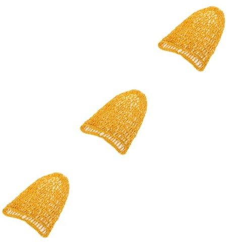 minkissy 3stücke Haarnetz Binde Für Damen Elastische Schlafhaube Aus Rayon Atmungsaktives Haarnetz Für Nacht Zum Schutz Der Haare Farbe Gelb