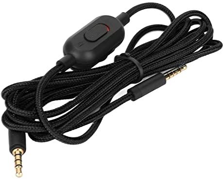Cable de Auriculares para Juegos, Cable Auxiliar Tejido con Sonido para Auriculares, Compatible con Auriculares para Juegos Logitech G Pro G Pro X G433 G233 (Black)