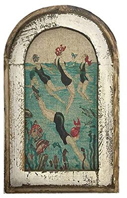 Kalttoy Arte de pared de natación Decoración de baño Avión de madera Pintura de impresión Marco de madera Moderno Ventana falsa Colgante Estatua Plano de madera Pintura de impresión