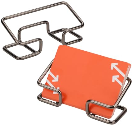 NQEUEPN 2 Pièces Porte-Cartes de Visite, Noir Métal Porte-Cartes de Visite Support Présentoir Porte Carte Support pour Bureau et Maison Exposition Comptoir de Bureau Convient à 50 Cartes de Visite