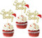 24 Stück Glitzer Santa Baby Cupcake Toppers, erstes Jahr Weihnachten Tortendeko für Weihnachten Baby Dusche, Babyshower, Geburtstagsparty Deko (Santa Baby)