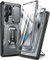 Tongate Kompatibel mit Samsung Galaxy S24 Ultra Hülle,[Bulit-in Slide Kameraabdeckung & Ring Ständer] [2 Frontrahmen & 1 Displayschutzfolie] Militärstandard Handyhülle mit S24 Ultra 6,8 Zoll, Grau