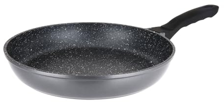 Sitram 714216 Poêle Fonte d'aluminium Intérieur effet Pierre Ø30 cm H5 cm - Revêtement anti-adhésif Whitford Xylan 2 couches sans PFOA, Manche thermorésistant soft touch - Tous feux dont induction