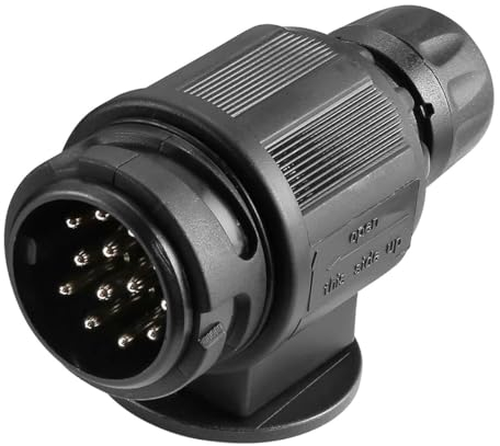 ETUKER Enchufe Remolque 13 Pines Macho,Conector Remolque 13 Pines,Enchufe Caravana 13 Pines, 12V Enchufe 13 Pines Enganche Remolque Coche, Clavija Remolque 13 Polos