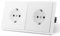 MVAVA Enchufe Schuko Norma EU Enchufe empotrado de 2 compartimento Fácil instalación Enchufes de 80 mm*150 mm Requiere 3 cables Blanco