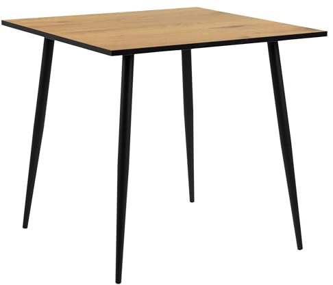 möbelando Esstisch >Wilma< in Wildeiche, schwarz, MDF, Stahl - 80x75x80cm (BxHxT)