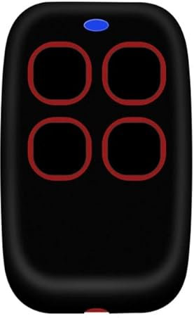Telecomando cancello universali multifrequenza da 280 a 868 mhz, radiocomando 4 Canali universale, rolling code programmabile per portone garage (Rosso)