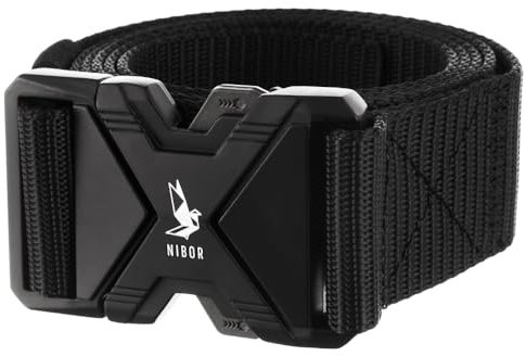 Nibor Taktischer Gürtel Schnellverschluss Schnalle | 3,8cm Höhe | Nylon | Perfekte Passform | S