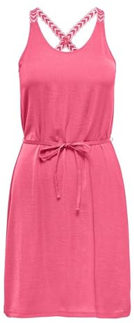 ONLY Lace Mix Dress JRS Onltilde Robe Mixte en Dentelle S/L, Camellia Rose, M Femmes