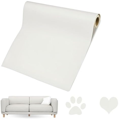 Rcbzzp Kunstleder Selbstklebend 137 X 60 cm, Leder Patch Selbstklebend, Leder Reparatur Patch PU Lederreparaturband für Sofas, Handtaschen, Jacken, Autositze, Möbel (Weiß)