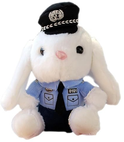 shpuuyy Polizist-Häschen-Plüschtier,Polizist-Häschen-Plüschtier - Autoschwanz Anhänger Plüsch | Niedliche Motorrad-Polizisten-Puppen, Auto-Außen-Plüsch- für Auto-Motorräder-Dekoration