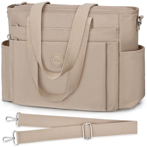 TEUEN Handtasche Damen Mittelgroß, Leichte Henkeltaschen Nylon Tote Bag mit Reißverschluss Damen-Umhängetasche Shopper Crossbody Schultertaschen für Arbeit Reisen Büro Einkaufen Schule
