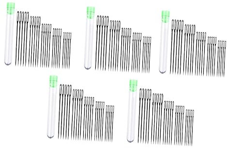 Sewroro 5 Set ago per cucire a mano con cruna grande fornitura di tessitura ago smussato all'uncinetto tabegirl set attrezzi aghi smussati con cruna larga aghi utili Acciaio inossidabile