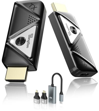 Émetteur et récepteur HDMI sans Fil 1080P@60Hz Extendeur HDMI Double Bande 2.4G/5G, Plug&Play, 30m Portée, Streaming vidéo et Audio pour Moniteur d'ordinateur Portable, PC, TV Box, projecteur HDTV
