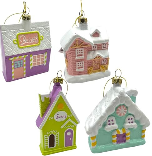 MC-Trend 4 Weihnachtsbaum-Figuren aus Kunststoff – 10-13 cm groß, perfekte Weihnachtsdeko und Christbaumschmuck für Festliche Stimmung Christbaumkugel lustig (Sortiment 2)