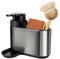 DAVAY Organizador Fregadero Cocina, con Jabonera y Dispensador de Jabón Incorporado 2 en 1 - Porta estropajos Fregadero - Jabonera Cocina con dosificador