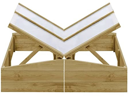 Xichuzi Gewächshäuser 2 STK. Imprägniertes Kiefernholz 100x50x35 cm, Frühbeet, Gewächshaus Klein, Tomatenhaus, Treibhaus, Greenhouse