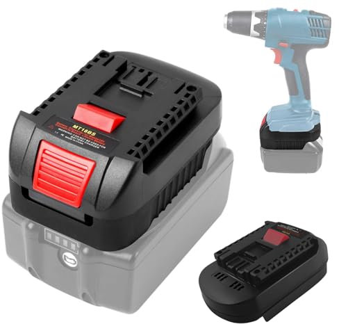 MT18BS Adaptateur de batterie Makita pour Bosch GBA (convertisseur pour batterie Makita 18 V vers pour outils électriques Bosch Professional 18 V)